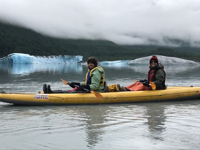 Kayaking glacier