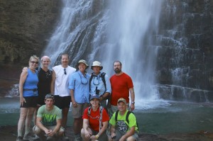 Adventure Bus group waterfall
