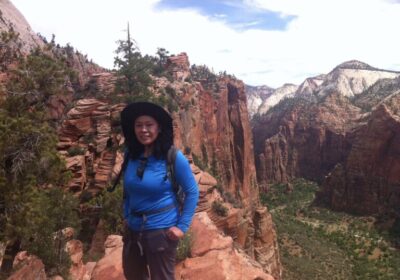 women hiking in Zion