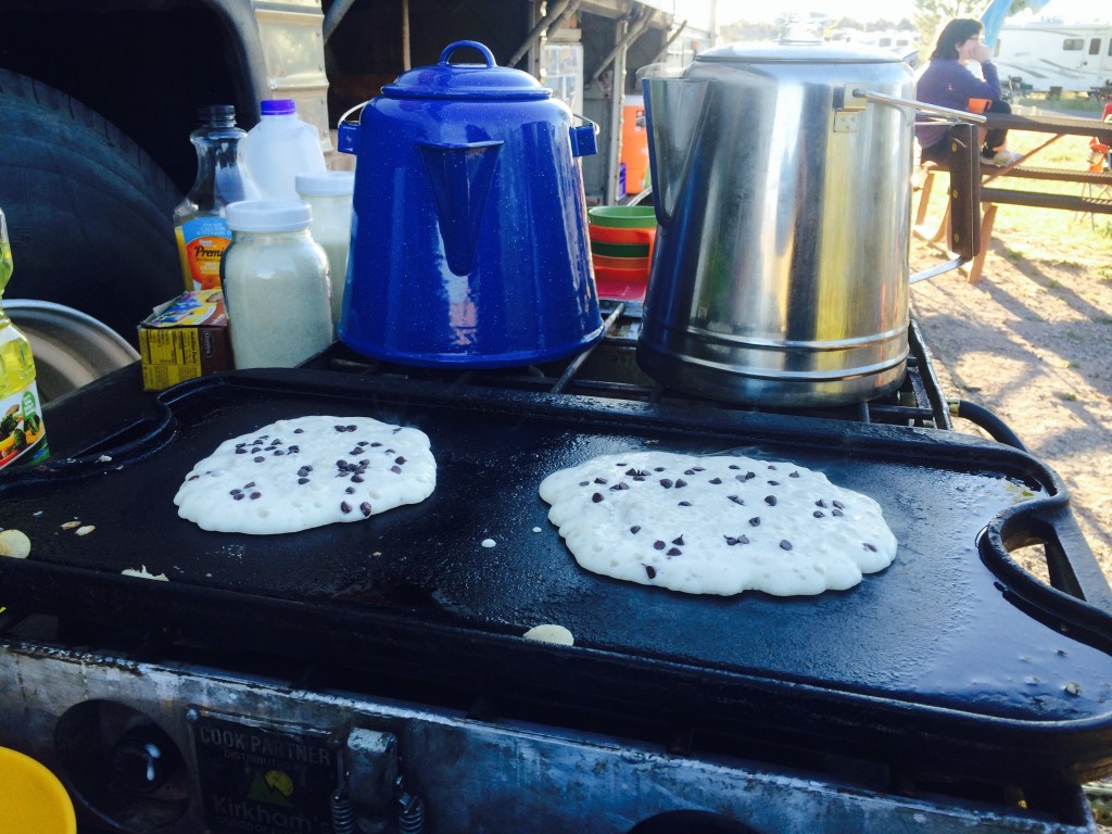 pancakes and camp coffee
