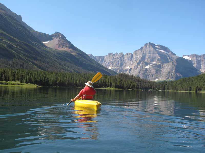 Kayaking lake mountians